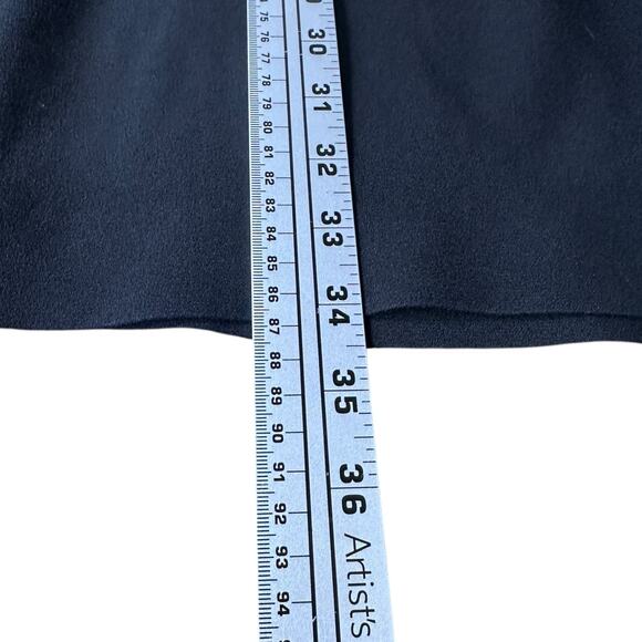 Maje Mini Dress Womens 36 Black Cap Sleeves Round Neck Casual Front Twist Detail - Picture 9 of 9